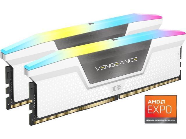 CORSAIR Vengeance RGB 16GB (2 x 8GB) 288-Pin PC RAM DDR5 5200 (PC5 41600) Desktop Memory Model CMH16GX5M2B5200Z40W