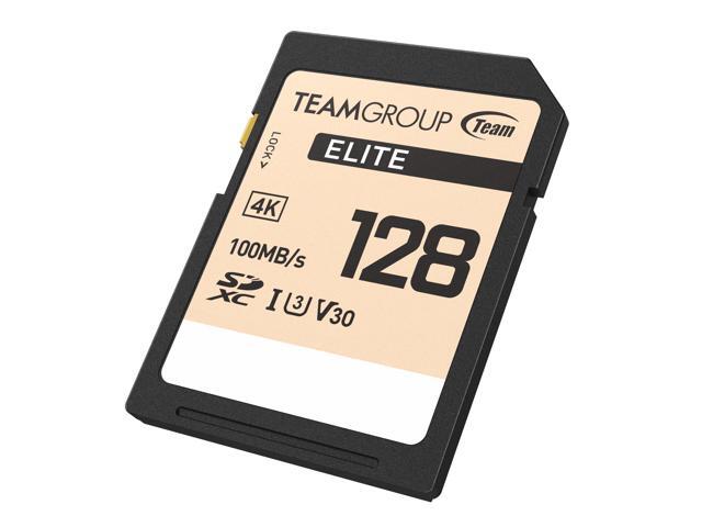 Team Group 128GB Elite 4K SD Card UHS-I U3 V30 Read/Write Speed Up to 100/50MB/s (TESDXC128GIV3069)
