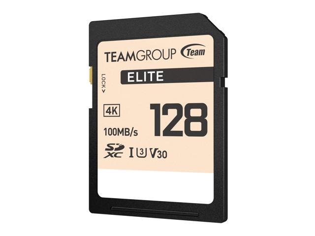 Team Group 128GB Elite 4K SD Card UHS-I U3 V30 Read/Write Speed Up to 100/50MB/s (TESDXC128GIV3069)