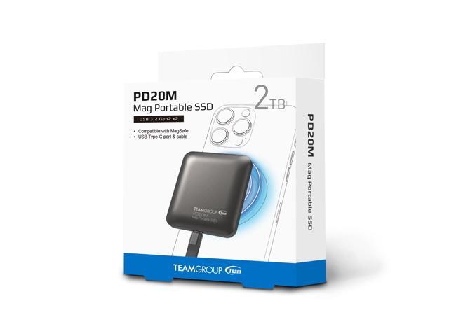 Team Group PD20M 2TB Mag Portable SSD USB 3.2 Gen 2x2 Type-C Compatible with iPhone 15/15 Plus/15 Pro/15 Pro Max, Speed up to 2000MB/s...