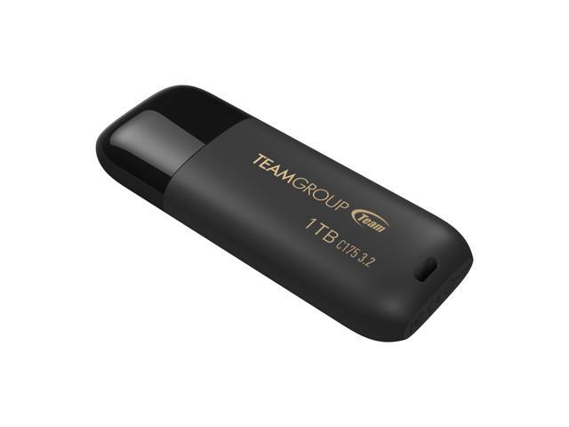 TEAMGROUP C175 1TB USB 3.2 Gen 1 Flash Drive Rounded Streamlined Unibody Design Black Pearl Seamless Construction Matte and Glossy Finish, Speed Up...