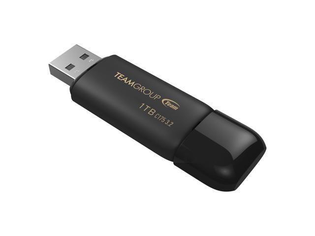 TEAMGROUP C175 1TB USB 3.2 Gen 1 Flash Drive Rounded Streamlined Unibody Design Black Pearl Seamless Construction Matte and Glossy Finish, Speed Up...
