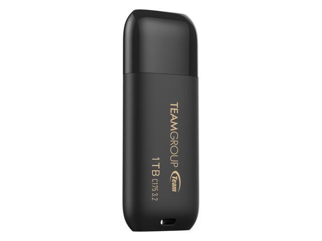 TEAMGROUP C175 1TB USB 3.2 Gen 1 Flash Drive Rounded Streamlined Unibody Design Black Pearl Seamless Construction Matte and Glossy Finish, Speed Up...