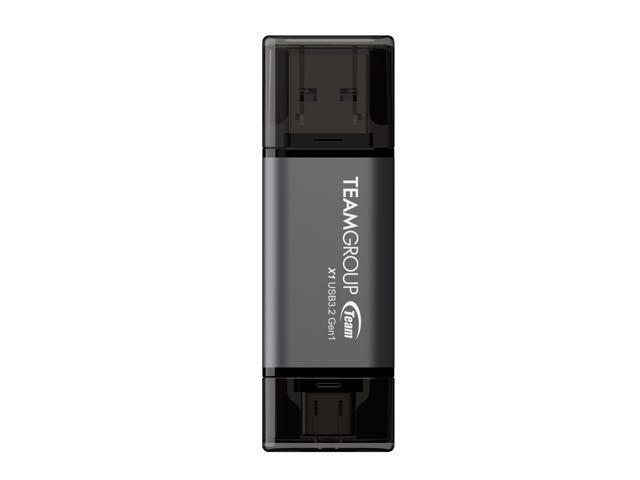 Team 256GB X1 USB 3.2 Gen1 2-in-1 Type-A and Type-C Flash Drives, Speed Up to 100MB/s (TX13256GB01)