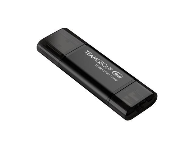 TEAM X1 MAX DRIVE 256GB BLACK USB 3.2 Gen2 External Solid State Flash Drive, Dual Interface Type-C and Type-A, Compatible with Smartphone/ Tablet/...