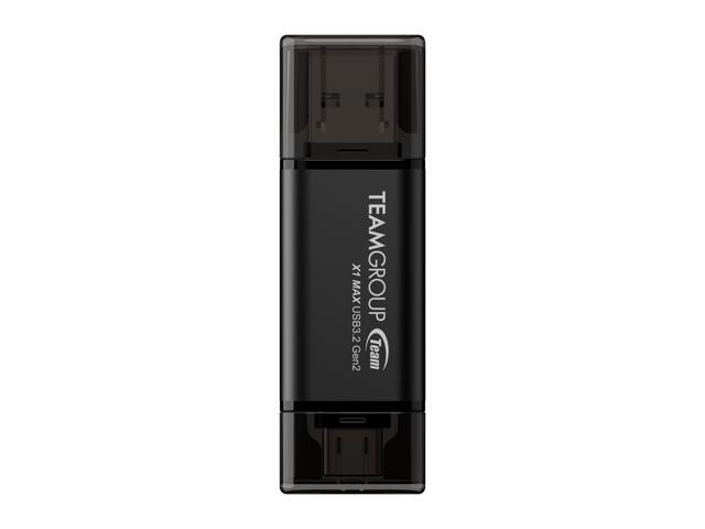TEAM X1 MAX DRIVE 256GB BLACK USB 3.2 Gen2 External Solid State Flash Drive, Dual Interface Type-C and Type-A, Compatible with Smartphone/ Tablet/...
