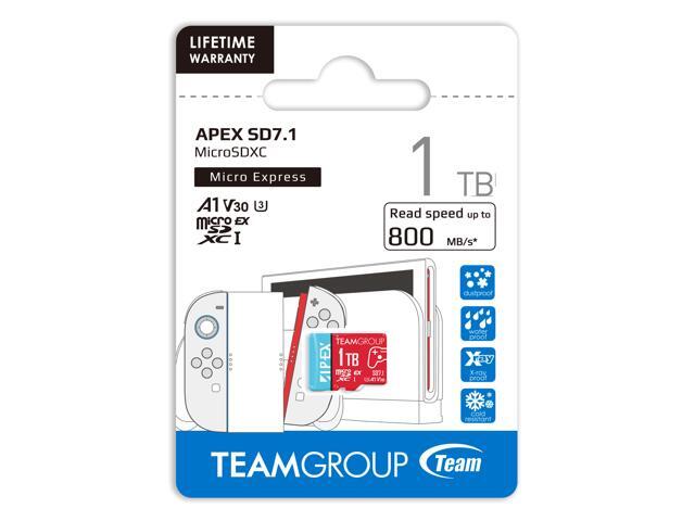 Team 1TB APEX SD7.1 Ultra-Fast microSDXC UHS-I/U3 Memory Card, compatible with Nintendo-Switch, Steam Deck, and ROG Ally, Speed Up to 800MB/s...