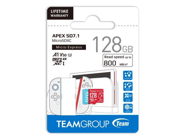 Team 128GB APEX SD7.1 MicroSD Express UHS-I/U3 Memory Card with Adapter, compatible with Nintendo-Switch2, Steam Deck, and ROG Ally, Speed Up to...