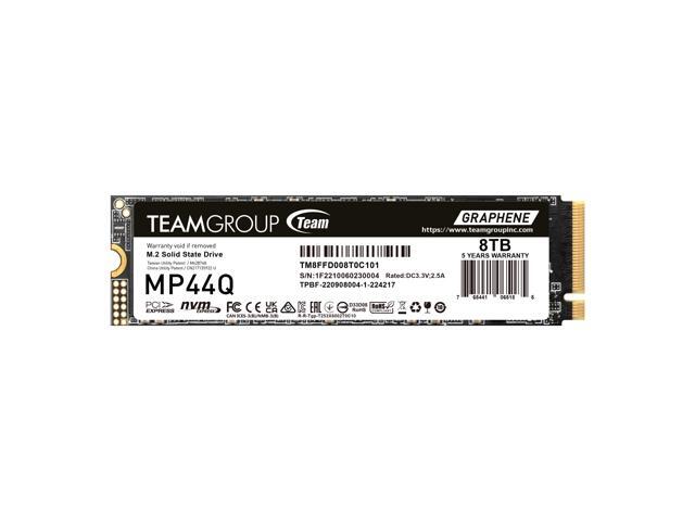 Team Group MP44Q M.2 2280 8TB PCIe 4.0 x4 with NVMe QLC Internal Solid State Drive (SSD) TM8FFD008T0C101