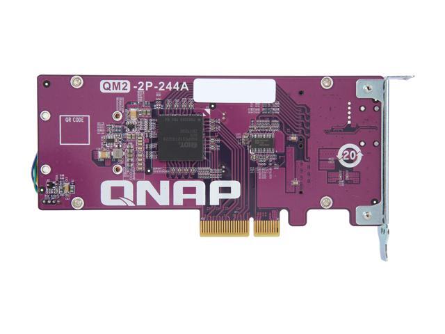 QNAP QM2-2P-244A Dual M.2 22110/2280 Pcie SSD Expansion Card (PCIe Gen2 X4), Low-Profile Bracket Pre-Loaded, Low-Profile Flat and Full-Height are...