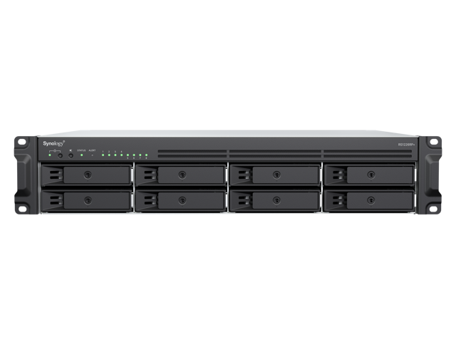 Synology RackStation RS1226RP+ 8 Bay Rackmount NAS - AMD Ryzen Embedded V1500B (2.2 GHz) - 4GB - 8 Bays - Gigabit Ethernet - USB 3.2