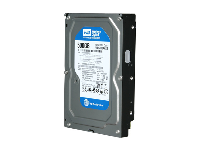 Western Digital Blue WD5000AAKS 500GB 7200 RPM 16MB Cache SATA 3.0Gb/s 3.5' Internal Hard Drive Bare Drive
