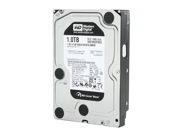 WD Caviar Black WD1002FAEX 1TB 7200 RPM 64MB Cache SATA 6.0Gb/s 3.5' Internal Hard Drive Bare Drive