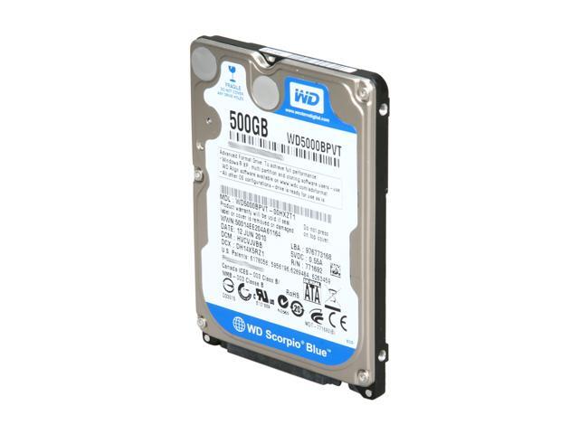 WD Blue 500GB Mobile Hard Disk Drive - 5400 RPM SATA 3 Gb/s 2.5 Inch - WD5000BPVT