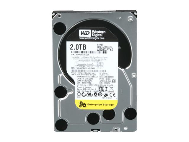 WD RE4 WD2003FYYS 2TB 7200 RPM 64MB Cache SATA 3.0Gb/s 3.5' Internal Hard Drive Bare Drive