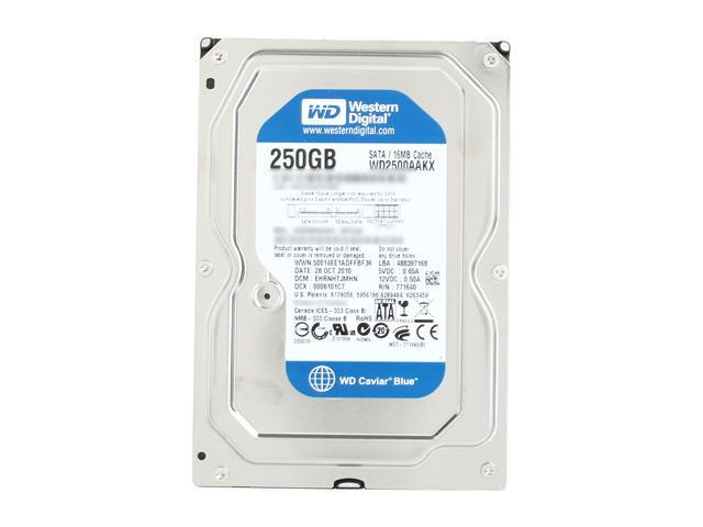 Western Digital Blue WD2500AAKX 250GB 7200 RPM 16MB Cache SATA 6.0Gb/s 3.5' Internal Hard Drive Bare Drive