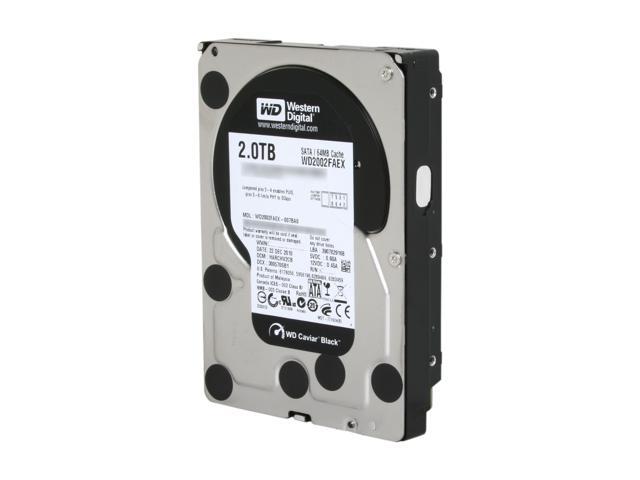 Western Digital Black WD2002FAEX 2TB 7200 RPM 64MB Cache SATA 6.0Gb/s 3.5' Internal Hard Drive Bare Drive