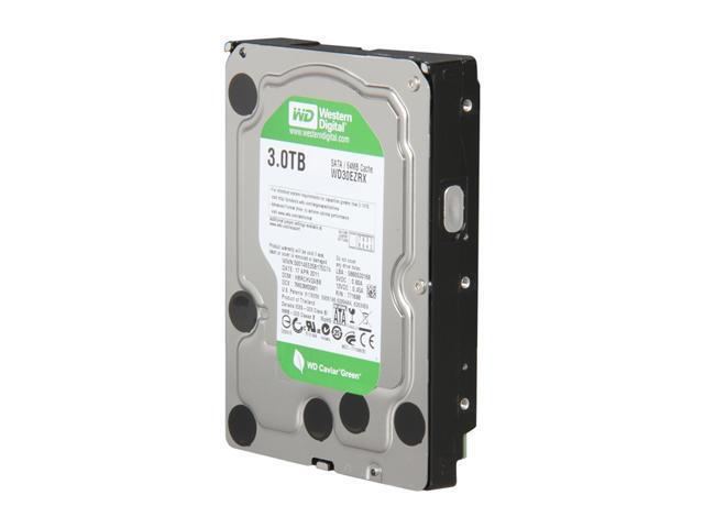 WD Green WD30EZRX 3TB IntelliPower 64MB Cache SATA 6.0Gb/s 3.5' Internal Hard Drive Bare Drive