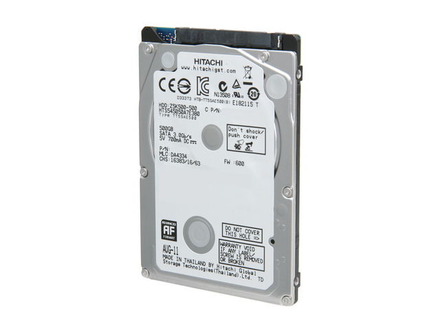 HGST Travelstar Z5K500 HTS545050A7E380 (0J11285) 500GB 5400 RPM 8MB Cache SATA 3.0Gb/s 2.5' Internal Notebook Hard Drive Bare Drive