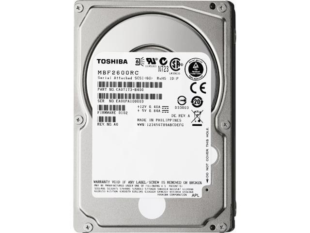 TOSHIBA MBF2600RC 600GB 10000 RPM 16MB Cache SAS 6Gb/s 2.5' Enterprise Hard Drive Bare Drive