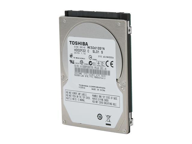 TOSHIBA MK5061GSYN 500GB 7200 RPM 16MB Cache SATA 3.0Gb/s 2.5' Internal Notebook Hard Drive Bare Drive