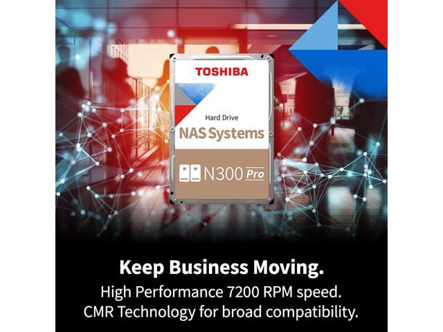 Toshiba N300 Pro 8TB NAS 3.5-Inch Internal Hard Drive - CMR SATA 6 Gb/s 7200 RPM 512 MB Cache - HDWG780UZSVB