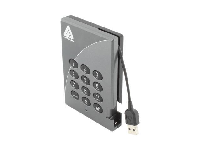 APRICORN 250GB Aegis Padlock Secure 128-bit AES Hardware Encrypted Portable Hard Drive USB 2.0 Model A25-PL128-250
