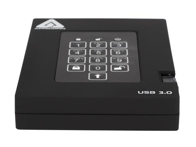 APRICORN Aegis Padlock Fortress 1TB USB 3.0 Portable FIPS 140-2 Encrypted External Hard Drive With PIN Access