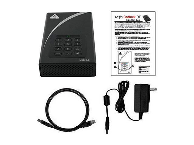 APRICORN Aegis Padlock DT 6TB USB 3.0 3.5' Encrypted Desktop Hard Drive with PIN Access with 256-bit AES Encryption Black