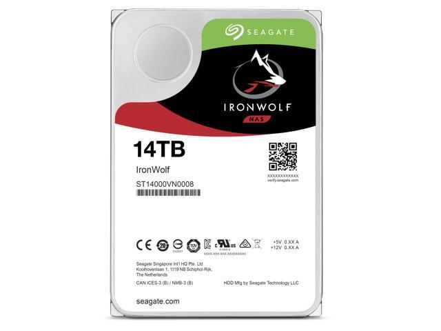 Seagate IronWolf 14TB NAS Hard Drive 7200 RPM 256MB Cache SATA 6.0Gb/s CMR 3.5' Internal HDD for RAID Network Attached Storage ST14000VN0008