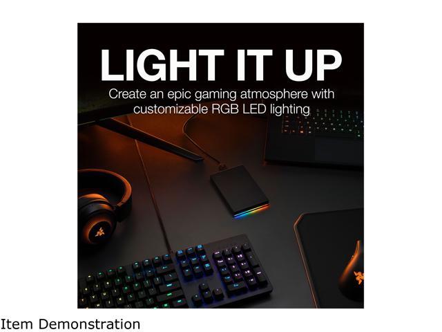 Seagate FireCuda Gaming Hard Drive External Hard Drive 1TB - USB 3.2 Gen 1, RGB LED Lighting for PC and Mac with Rescue Services (STKL1000400)