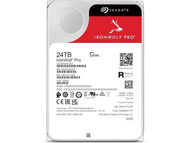 Seagate IronWolf Pro ST24000NT002 24TB 7200 RPM 512MB Cache SATA 6.0Gb/s 3.5' Internal Hard Drive