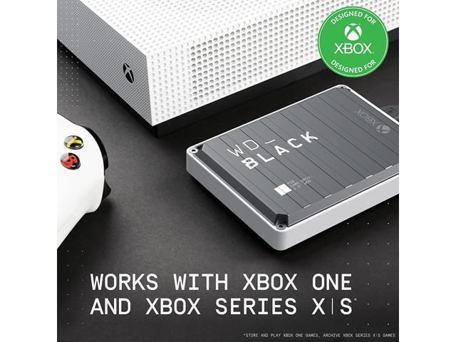 WD Black 2TB P10 Game Drive Portable External Hard Drive for Xbox USB 3.2 (WDBA6U0020BBK-WESN) Black with White Trim