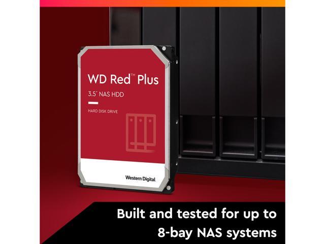 WD Red Plus 8TB NAS Hard Disk Drive - 5640 RPM Class SATA 6Gb/s, CMR, 128MB Cache, 3.5 Inch - WD80EFZX