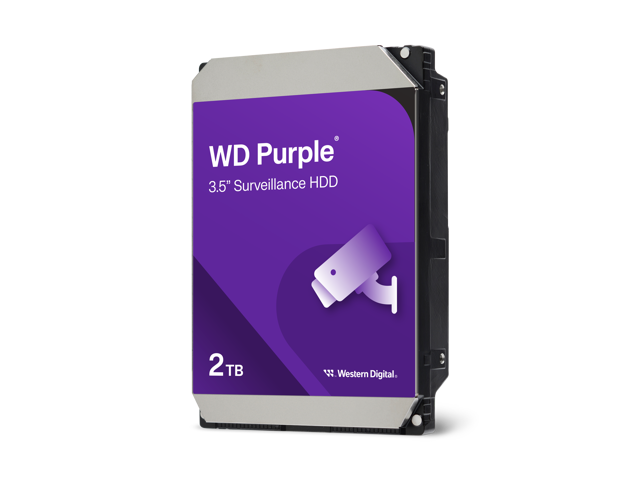 WD Purple WD23PURZ 2TB Hard Drive - 3.5' Internal - SATA (SATA/600) - Conventional Magnetic Recording (CMR) Method - Video Surveillance System...