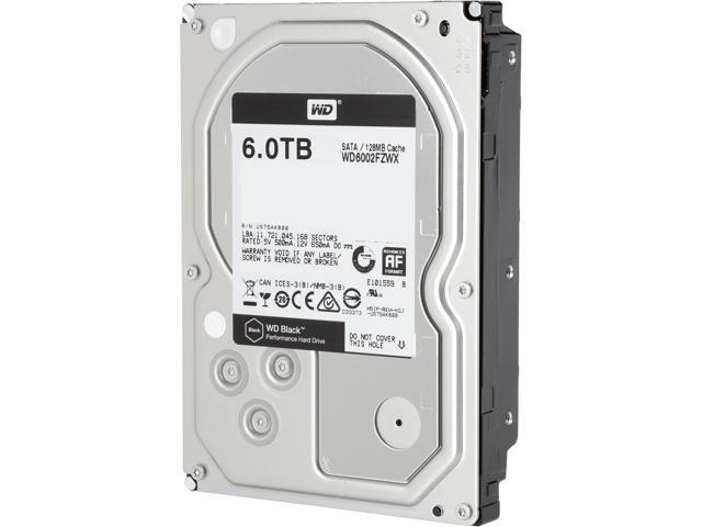 WD Black 6TB Performance Desktop Hard Disk Drive - 7200 RPM SATA 6Gb/s 128MB Cache 3.5 Inch - WD6002FZWX
