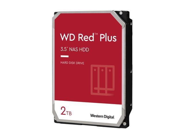 WD Red Plus 2TB NAS Hard Disk Drive - 5400 RPM Class SATA 6Gb/s, CMR, 64MB Cache, 3.5 Inch - WD20EFRX
