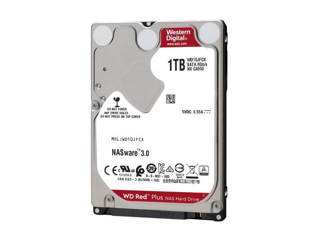 WD Red Plus 1TB NAS Hard Disk Drive - 5400 RPM Class SATA 6Gb/s 16MB Cache 2.5 Inch - WD10JFCX