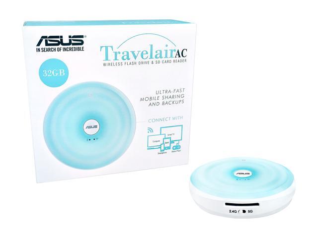 ASUS Travelair AC Dual-band Wi-Fi AC USB 2.0 32GB Wireless Drive with built-in SD card reader