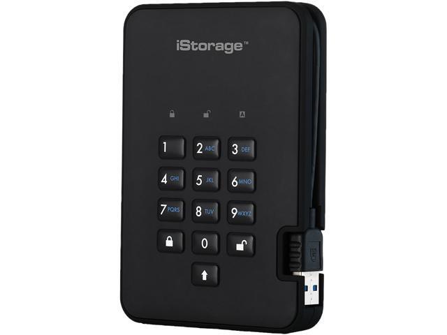 iStorage diskAshur2 HDD 2TB Black - Secure portable hard drive - Password protected, dust and water resistant, portable, military grade hardware...