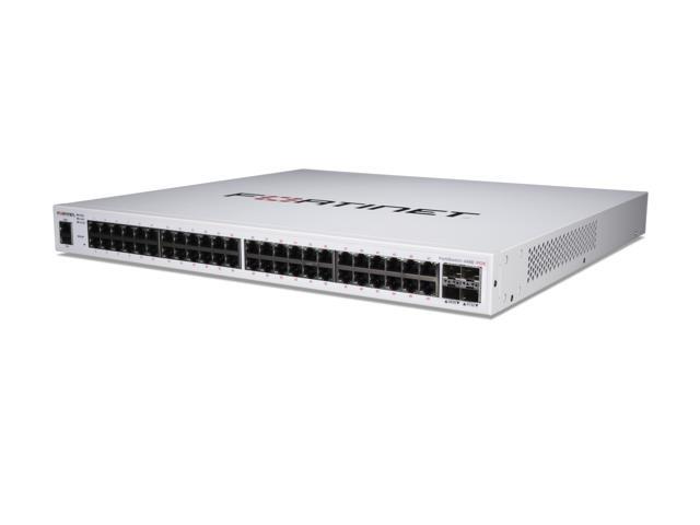 Fortinet FortiSwitch 448E-POE, Layer 2/3 FortiGate switch controller compatible switch with 48 GE RJ45, 4x 10 GE SFP + ports, 48 port PoE+ ...