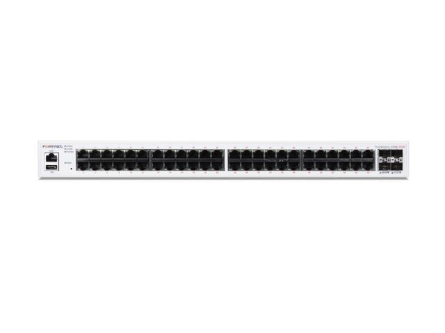 Fortinet FortiSwitch 448E-POE, Layer 2/3 FortiGate switch controller compatible switch with 48 GE RJ45, 4x 10 GE SFP + ports, 48 port PoE+ ...
