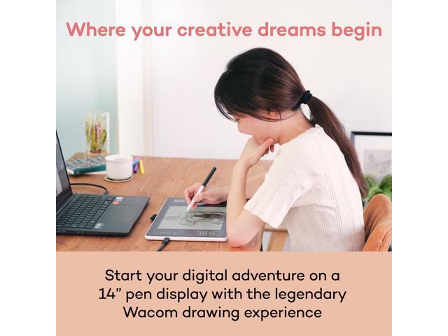 Wacom - One 14 (2025) Pen Display Drawing Tablet - White - image 3