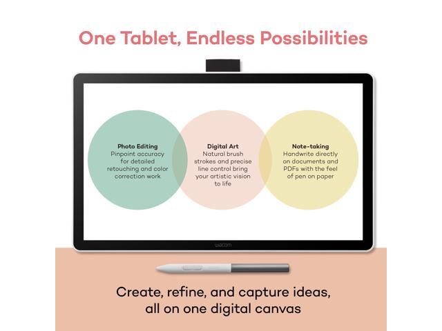 Wacom - One 14 (2025) Pen Display Drawing Tablet - White - image 5
