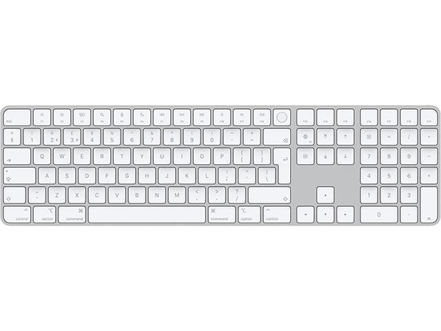 Apple Magic Keyboard with Touch ID and Numeric Keypad for Mac Models with Apple Silicon - British English MK2C3B/A White Keys Hybrid Wired & .