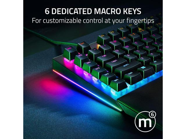 Razer BlackWidow V4 Mechanical Gaming Keyboard - Yellow Switches (Linear & Silent), Chroma RGB, 6 Dedicated Macro Keys, Magnetic Wrist Rest,...