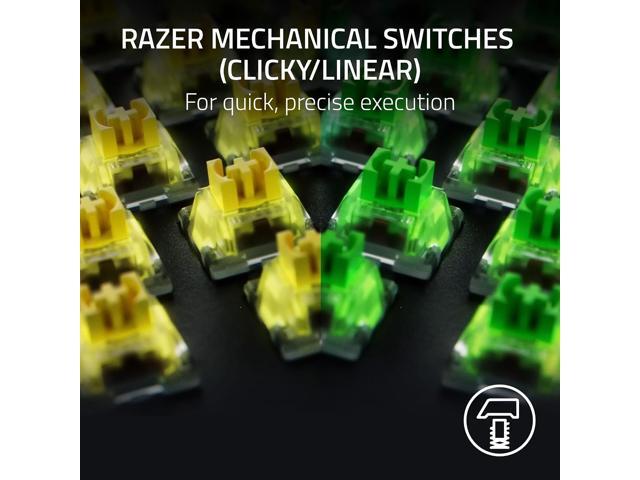 Razer BlackWidow V4 Mechanical Gaming Keyboard - Yellow Switches (Linear & Silent), Chroma RGB, 6 Dedicated Macro Keys, Magnetic Wrist Rest,...