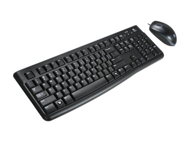 Logitech MK120 Wired Keyboard and Mouse Combo for Windows, Optical Wired Mouse, Full-Size Keyboard, USB Plug-and-Play, Compatible with PC, Laptop.