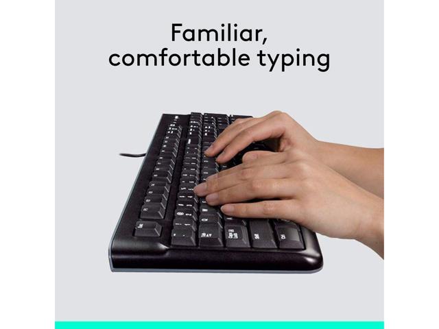 Logitech MK120 Wired Keyboard and Mouse Combo for Windows, Optical Wired Mouse, Full-Size Keyboard, USB Plug-and-Play, Compatible with PC, Laptop -...