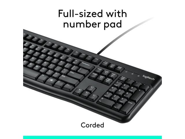 Logitech MK120 Wired Keyboard and Mouse Combo for Windows, Optical Wired Mouse, Full-Size Keyboard, USB Plug-and-Play, Compatible with PC, Laptop -...